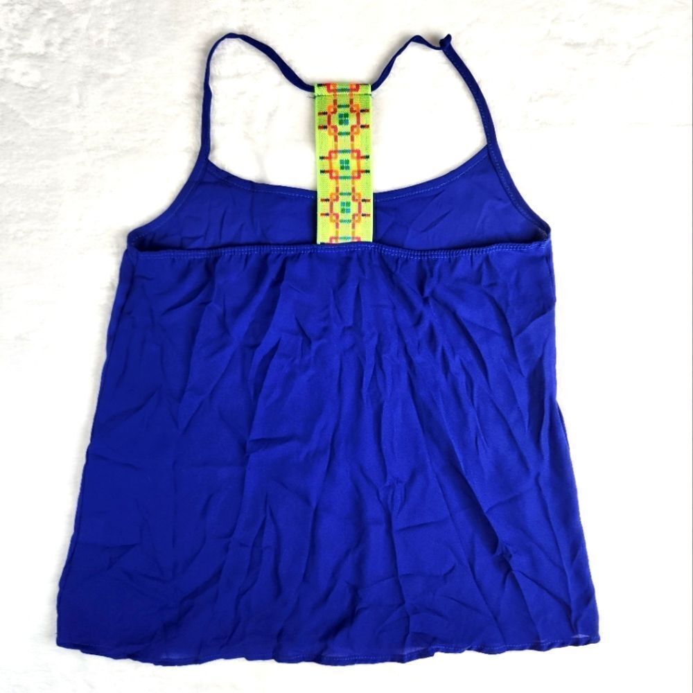 3/$25 Bella D Blue Neon Racerback Tank Top Sz S